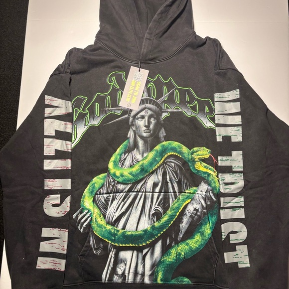 Reptile Graphic Hoodie - Black and Green